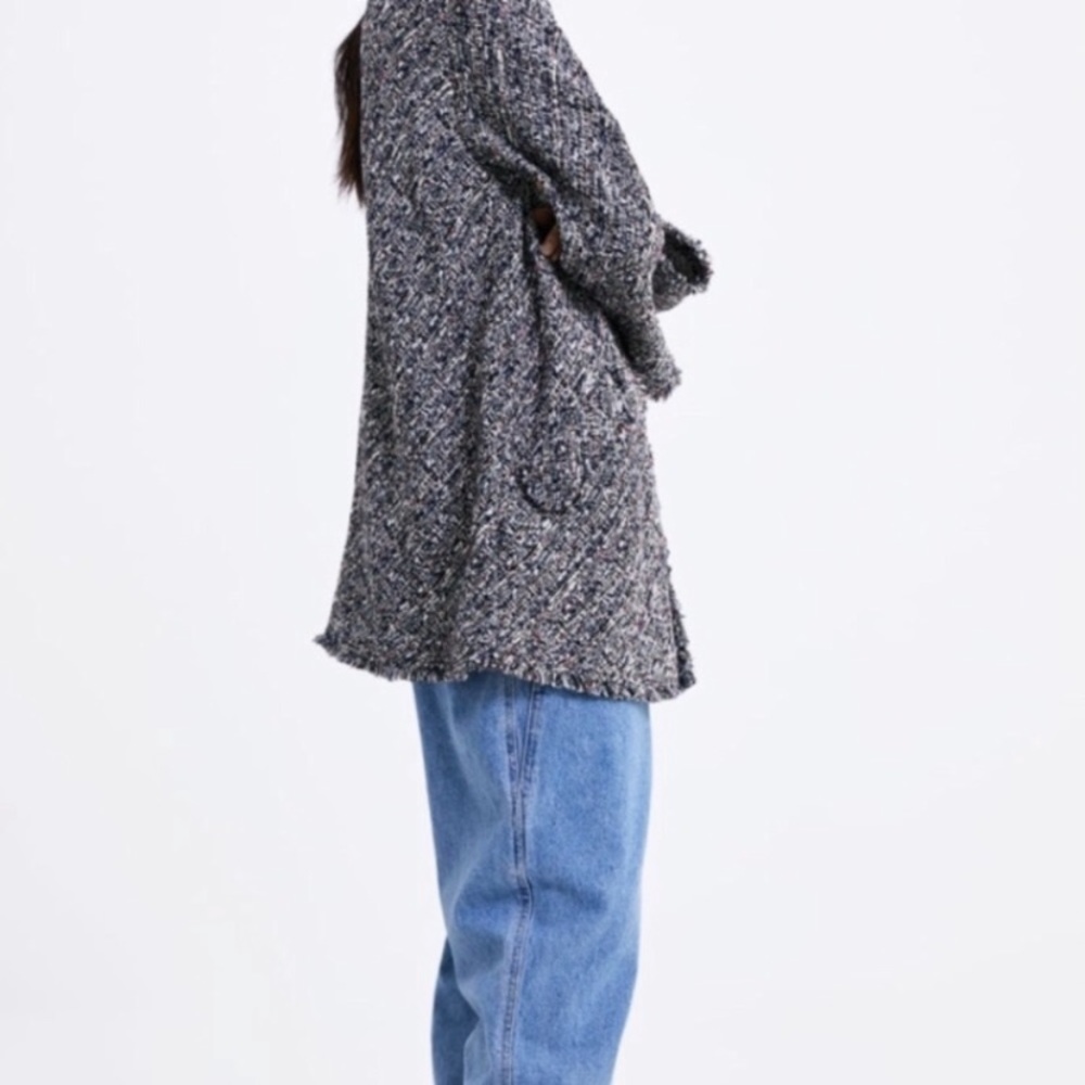 NWT Zara tweed coat w/buttons size M - Picture 3 of 8
